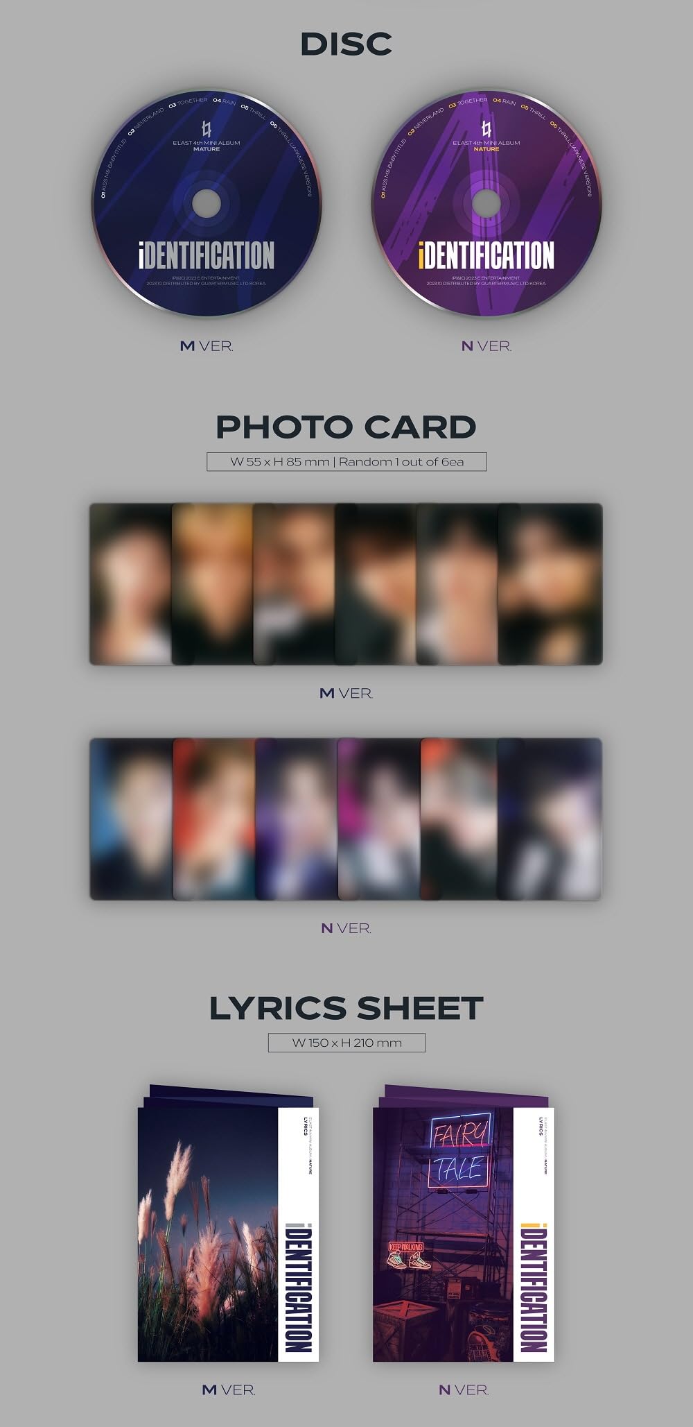 E'LAST ELAST - 4th Mini Album iDENTIFICATION CD+Folded Poster (2 versions SET (No Poster))