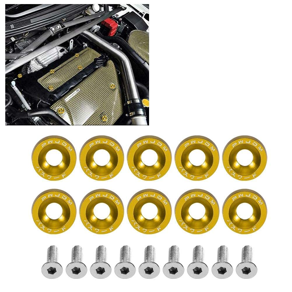 10 Pezzi Viti M6 Rondella Vite a Testa Cilindrica in Acciaio Inossidabile Modifica M6 Guarnizione Bullone Auto Telaio Decorazione Vite Viti 6 MM per Parafango per License