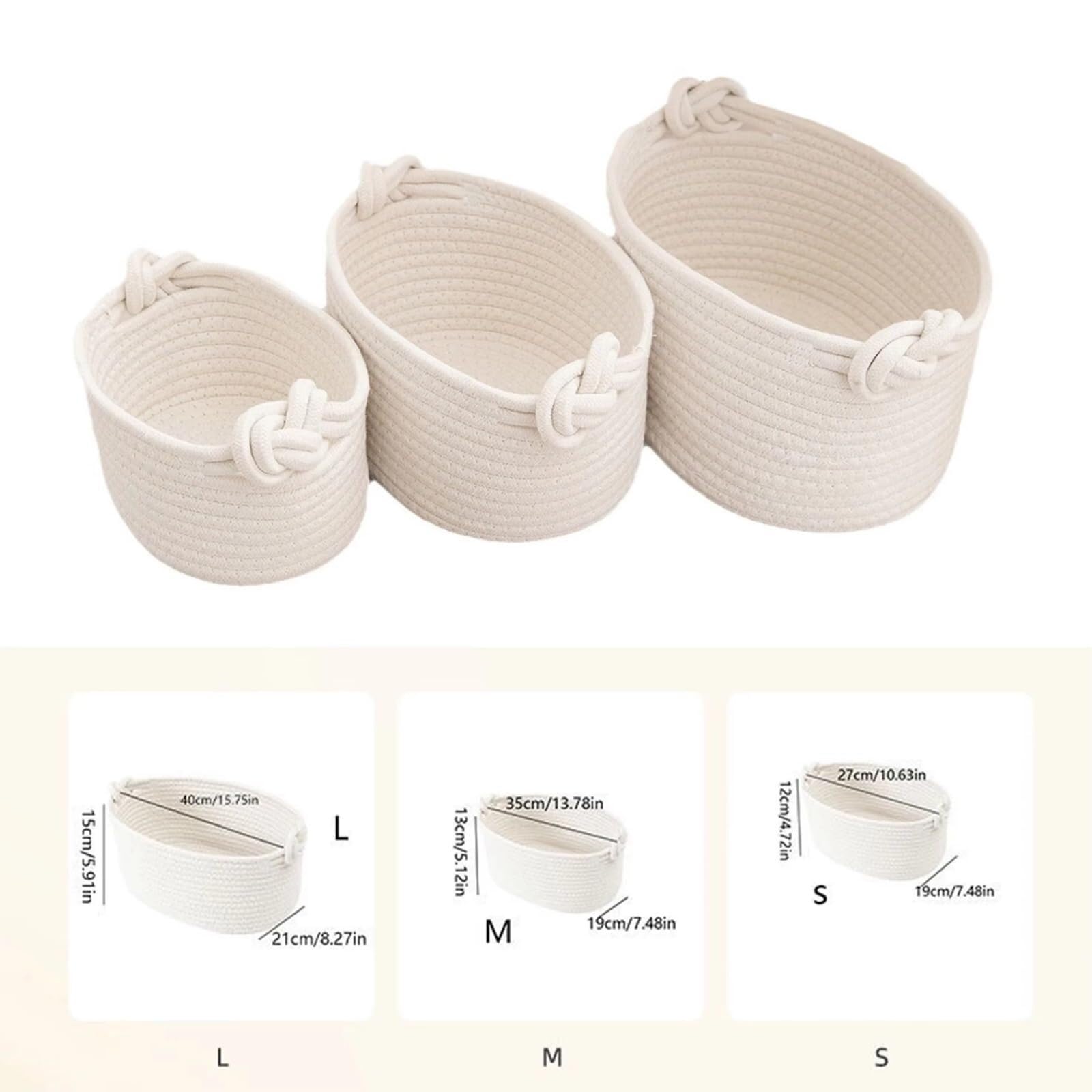 Panier Cadeau Personnalisé For Bébé, Panier De Fête Prénatale En Corde De Coton Avec Nom Personnalisé For Bébé Fille Et Garçon, Rangement De Jouets(M:19X13X35CM)