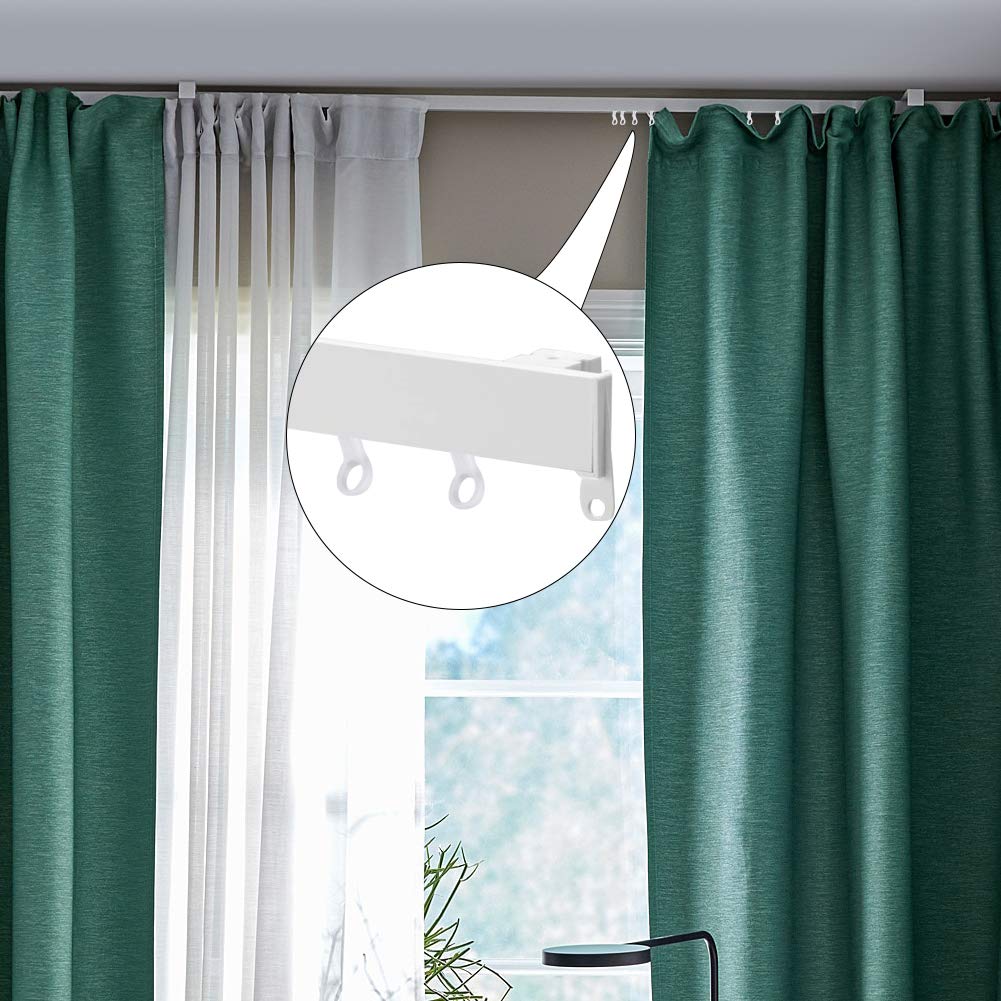 BHAHAI 240 PCS Curtain Glider Hooks, Curtain Hooks Plastic White
