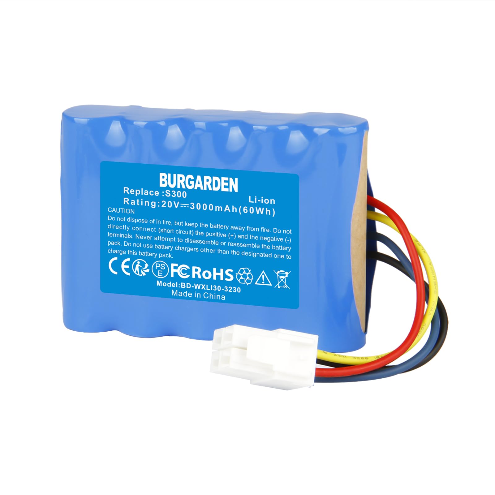 20V 3000mAh Li-Ion Akku für Worx Landroid S300 S390m2 S300i S Basic S450i | Kompatibel mit Landxcape LX790 LX790i LX792 LX795 WA3230 WA3231 WR100SI WR102SI