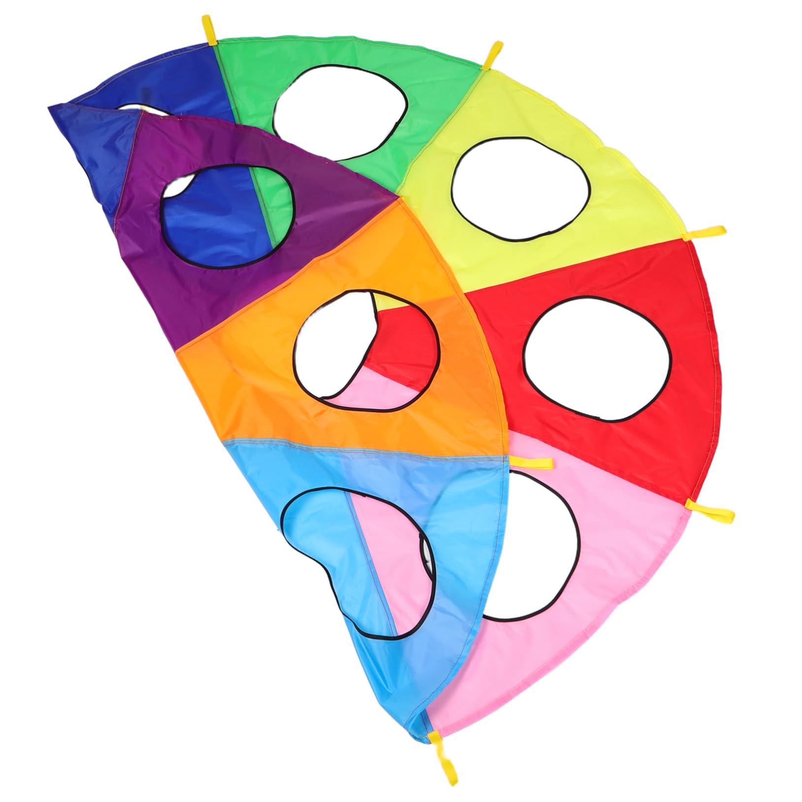 SUPVOX Paracadute Gioco per Ragazzo Ragazza Piccoli con 9 Fori Ombrello da Gioco Colorato per attività di Gruppo all’Aperto Interattivo per Asilo e Sviluppo Sensoriale Educativo