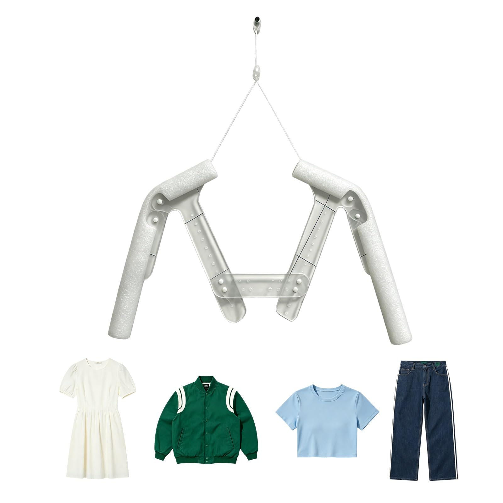YPIEZI Invisible Hang Acrylic Dress Form, Transparent Mannequin Hangers