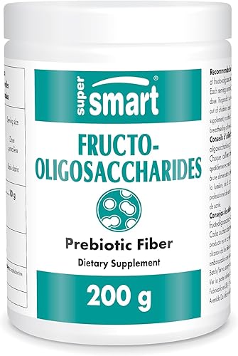 Supersmart - Fructo oligosacáridos en polvo (prebióticos FOS) - Inulina de oligofructosa - Suplemento de fibra - Flora intestinal y salud intestinal