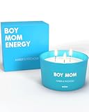 Themed Scented Candles with Gift Box for Home Decor - 8oz Soy Wax 3 Wick Candle &lpar;Boy Mom&rpar;