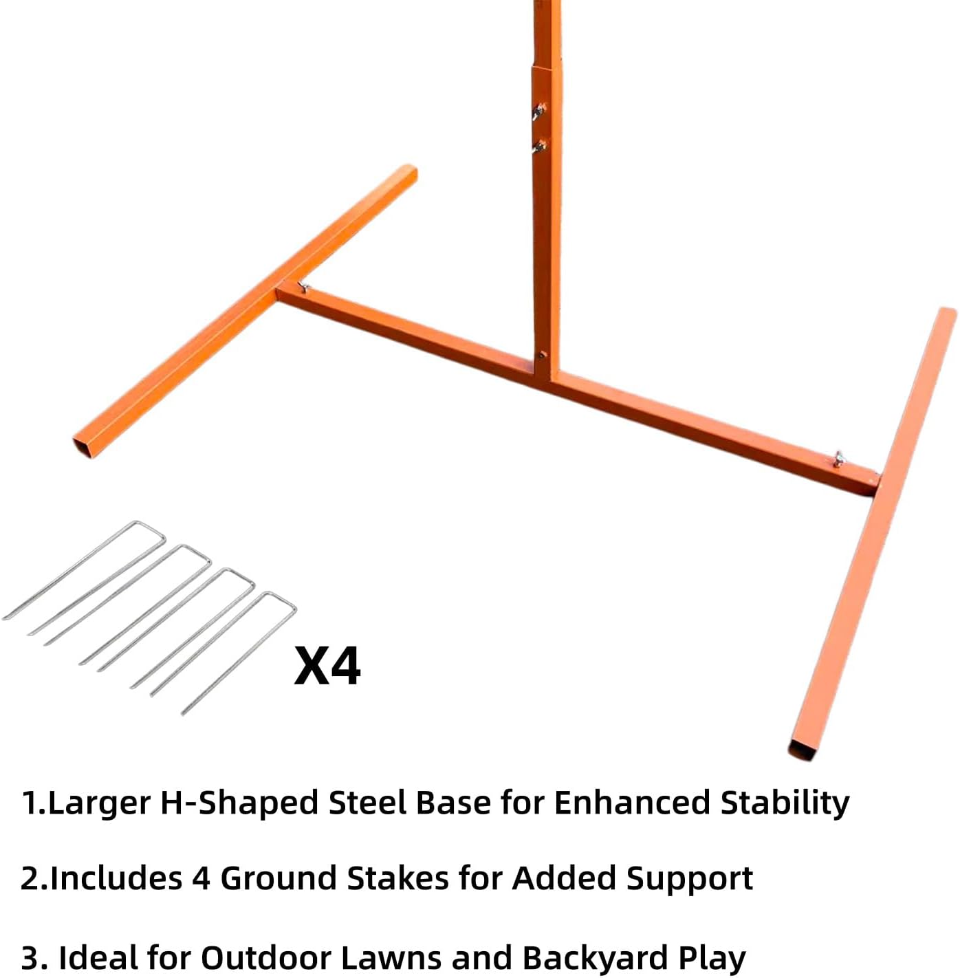 Adjustable Steel Football Goal Post Set with Football & Pump, Backyard Field Goal Uprights for Kids & Adults Rust-Resistant Outdoor Football Training Equipment