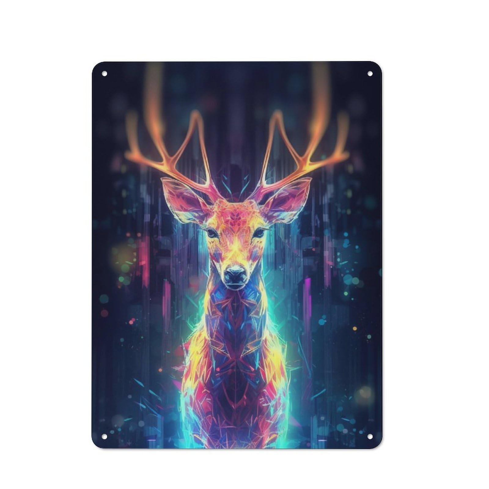 Junmoney Light Deer Metal Plaque 40X30cm With For Pub Or Café, Rustic Decor, For Garage, Workshop And Man Cave Decoration