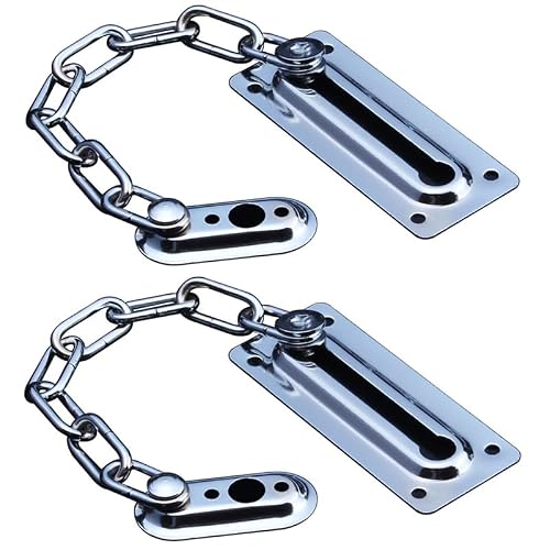 2PCS Door Chain Lock, Premium Chain Door Lock, Door Lock Chain with 6 Screws, Stainless Steel Chain Locks for Inside Door