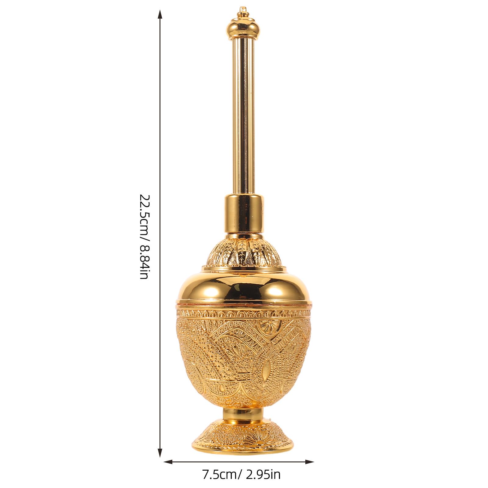 Zerodeko Parfümflasche mit Langlebigem Design Elegante Goldene aus Glas und Zinklegierung Tragbar für Wohnkultur und Religiöse Geschenksammlung