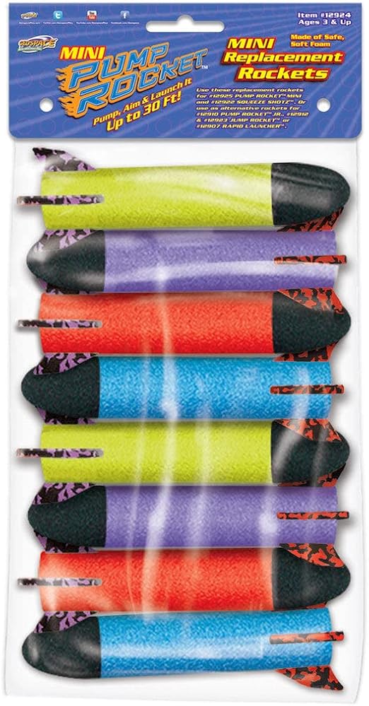 Pump Rocket Mini Replacement Rockets 8 Pack Arts, Crafts