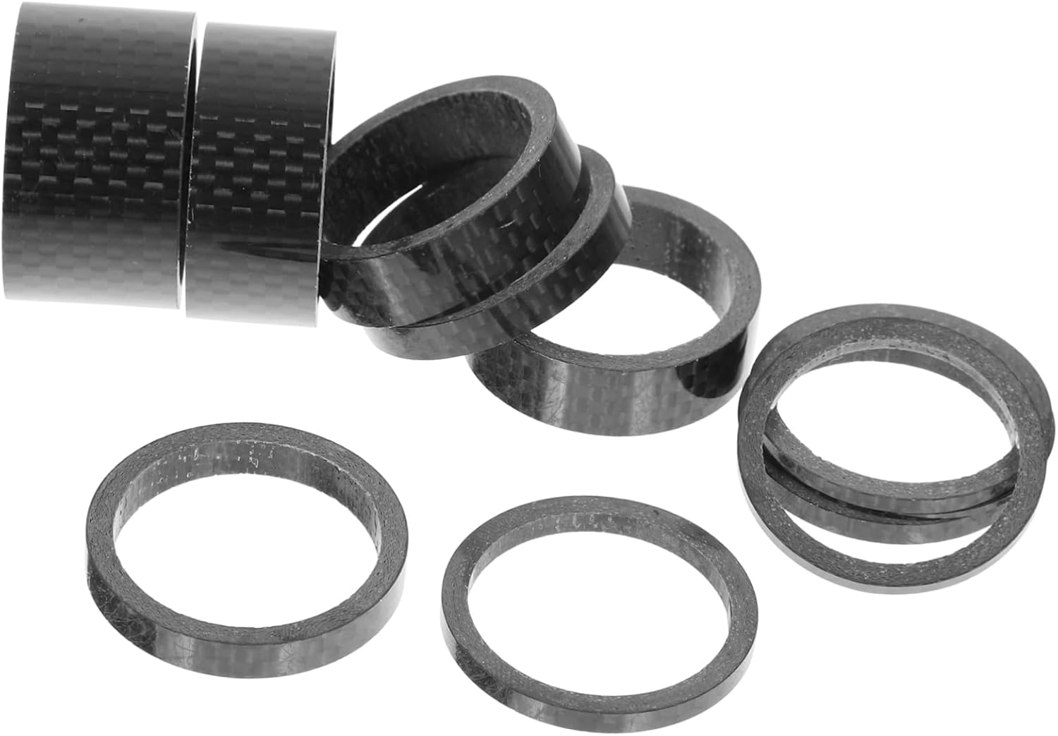 Professional Bike Headset Gaskets 11pcs Carbon Fiber Spacers Bike Stem Spacer Easy Installation
