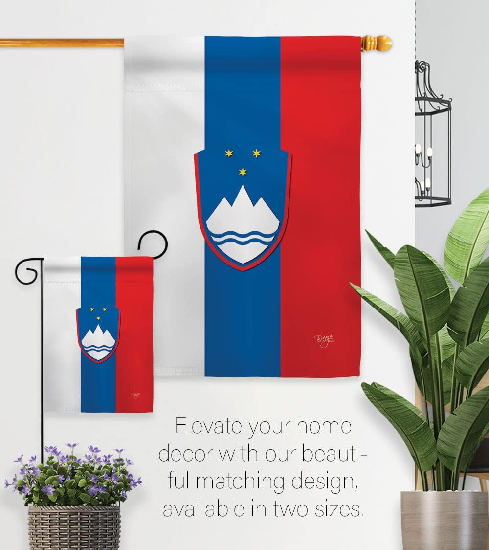 Breeze Decor G158196 Slovenia Flags of The World Nationality Impressions Decorative Vertical Garden Flag 13" x 18.5" Printed in USA Multi-Color