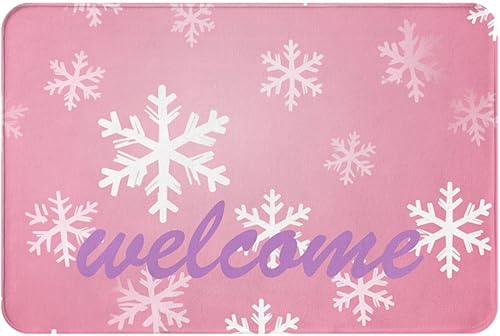 Tapete con estampado de árbol de Navidad rosa para uso versátil en interiores y exteriores, 16 x 24 pulgadas