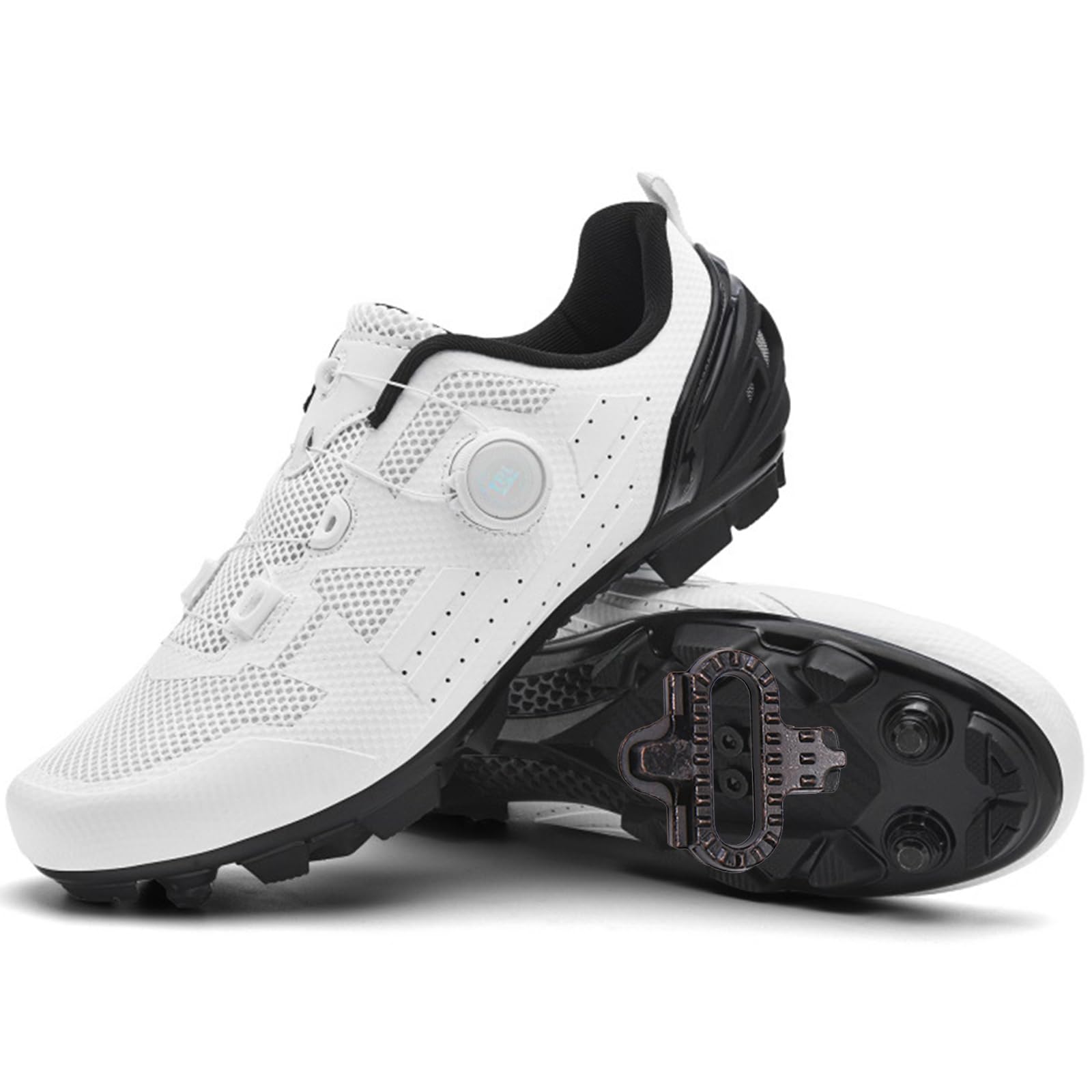 Zapatillas de Ciclismo para Hombre Zapatos Carretera Exterior MTB Compatible con SPD Pedales 2 Tornillos con Calas Zapatos Bicicleta de Montaña