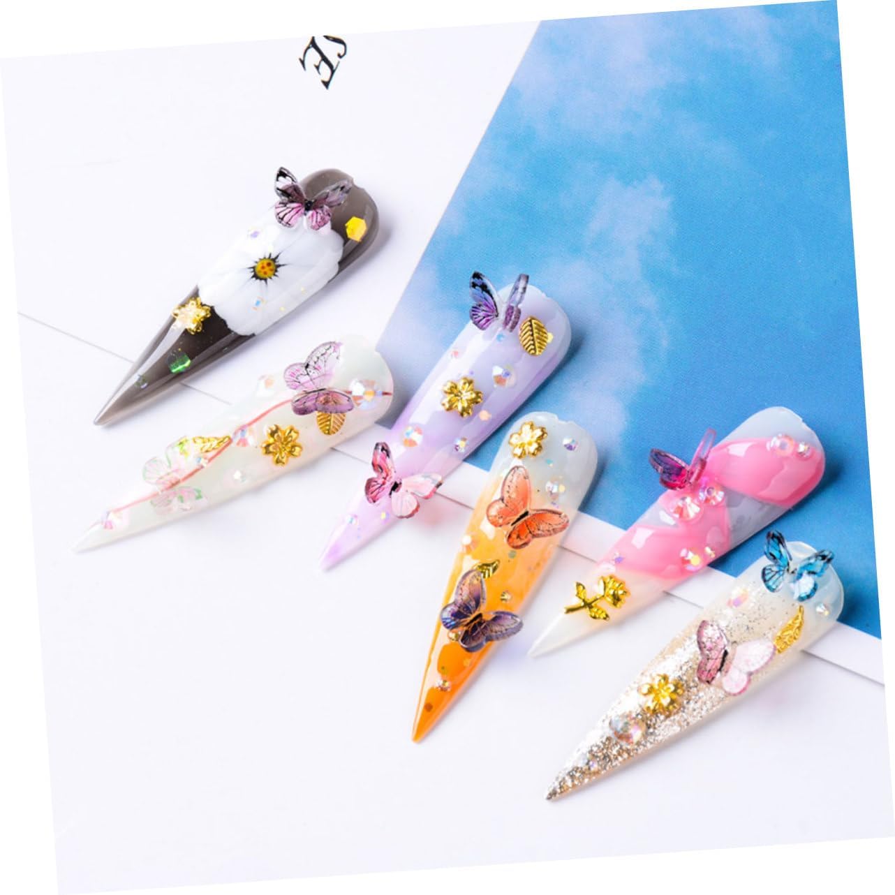 Gatuida Butterflies Nail Sequins of Rhinestone Nail Art Charms for Manicure Decoration Styles