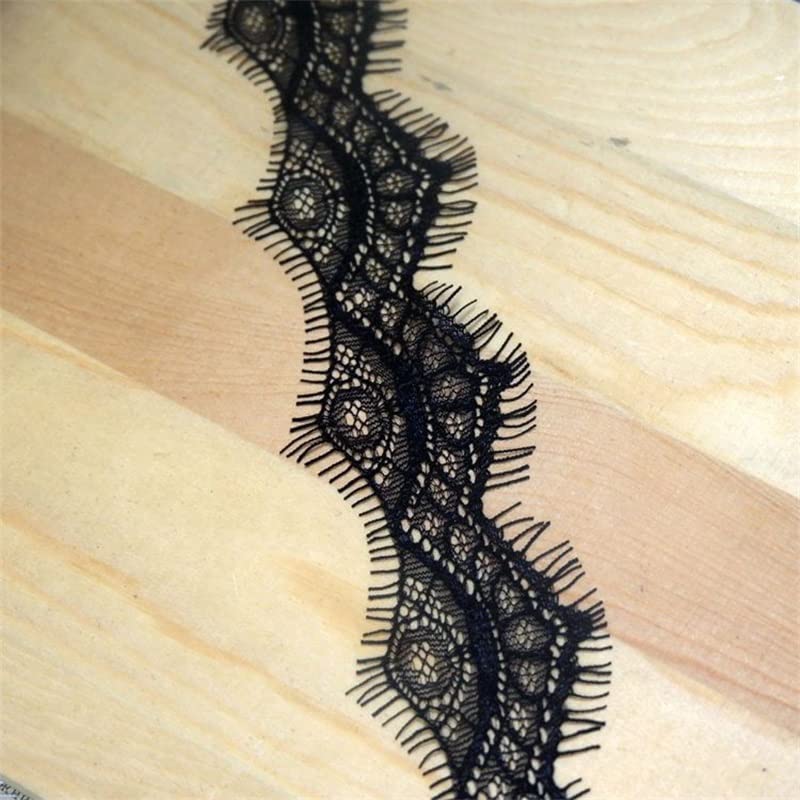 Koronkowa lamówka do rzęs, Koronkowe lamówki do rzęs o szerokości 5 cm, wielokolorowe, opakowanie 5 szt., długość 1,5-3 m(Black 5pcs)