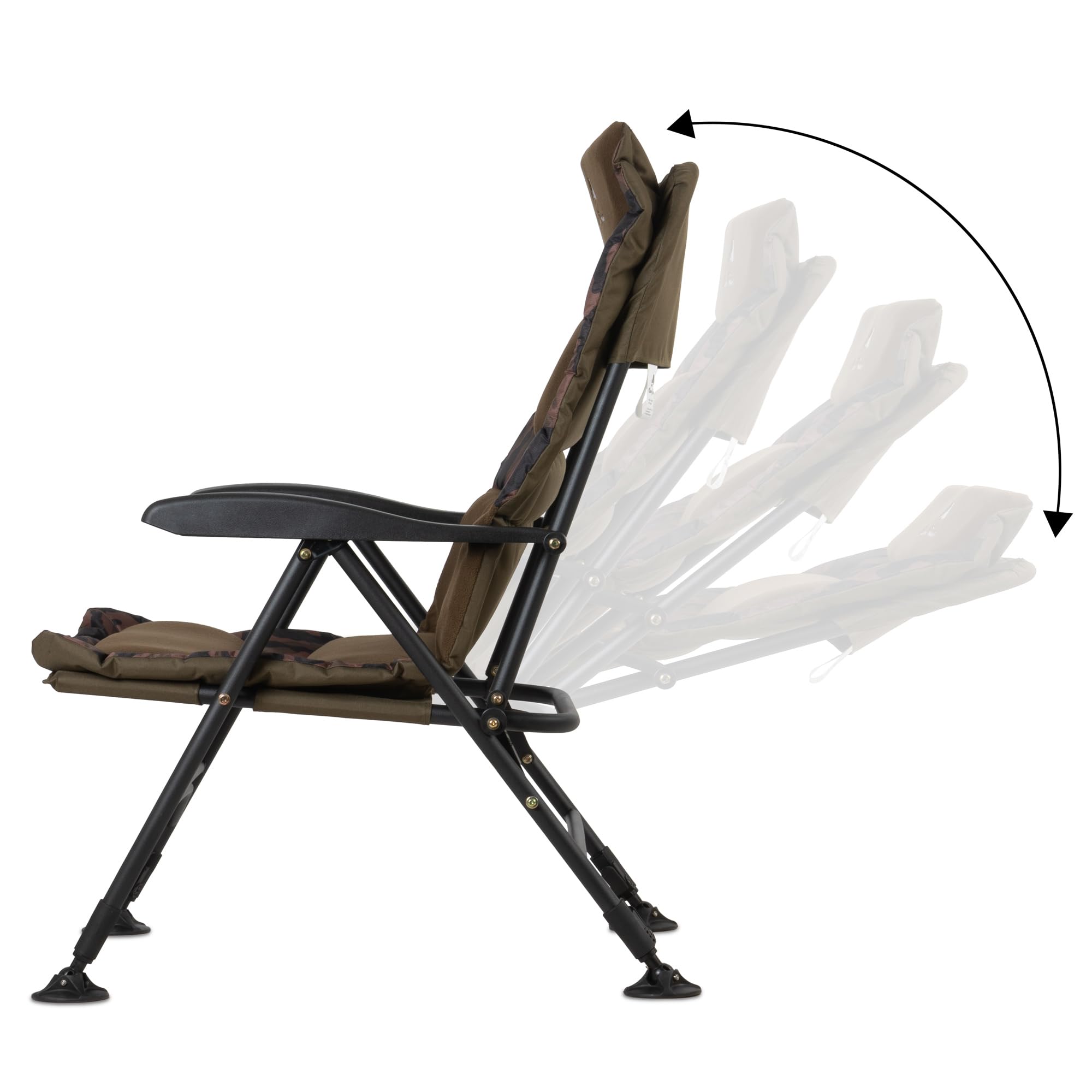 CampFeuer Silla de Pesca Plegable Camuflaje Marrón | Silla de Camping Regulable en Altura | Silla Plegable Carpa | Silla de Viaje, amping, Acampada, Pesca | Silla para Carpas, Silla Reclinable