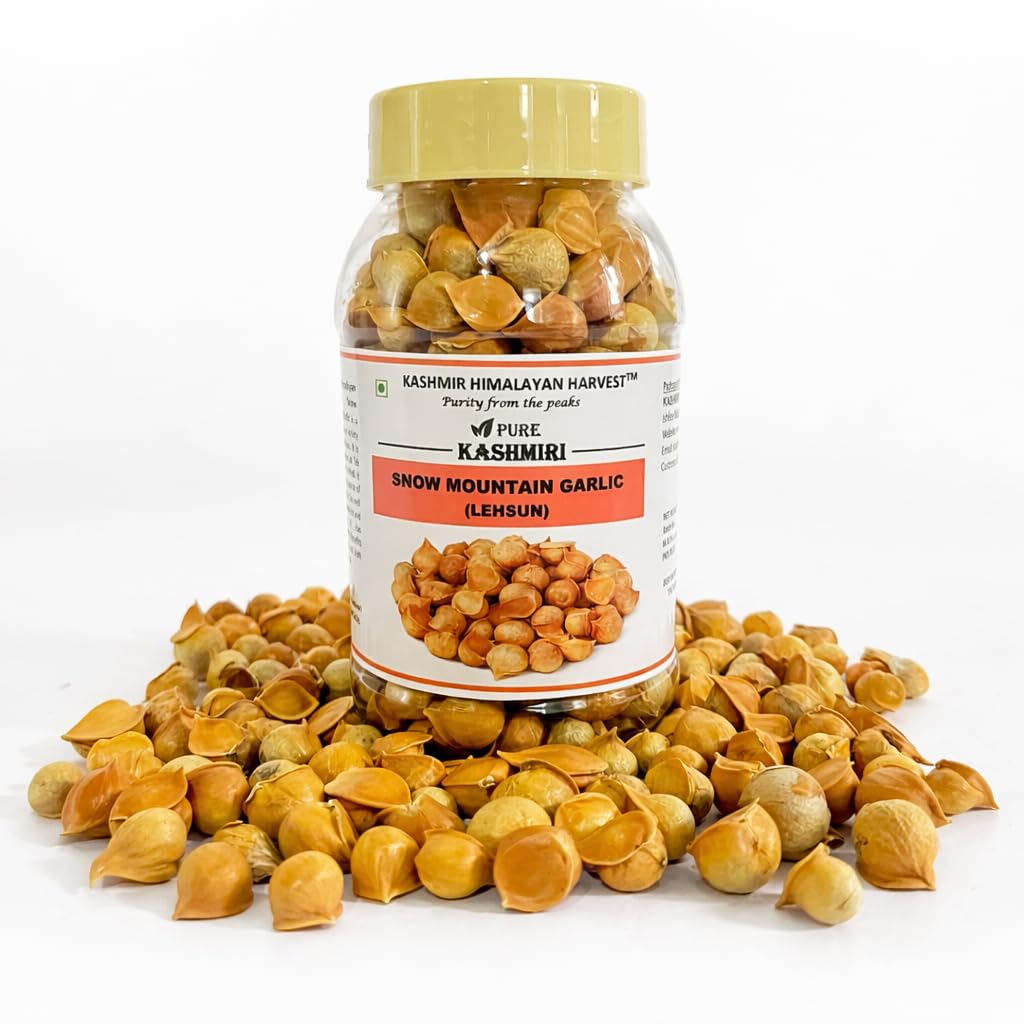 kashmiri Garlic Lehsun-150g | Snow Mountain Garlic | Premium Himalayan Single Clove | Pahadi Lehsun | Direct From Kashmir