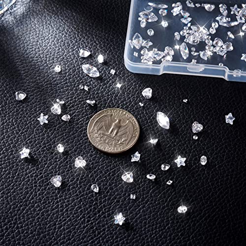 Craftdady 130Pcs Clear Cubic Zirconia Cabochons Faceted Square Oval Heart Diamond Teardrop CZ Rhinestone Cabochons For Jewellery Repairing Making - Image 4