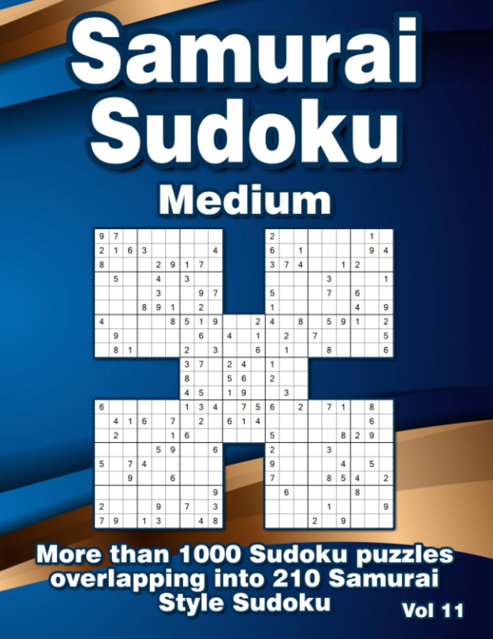 Samurai Sudoku Puzzle Book: Medium Large Print Puzzle Variations for Adults Overlapping into 210 Puzzles