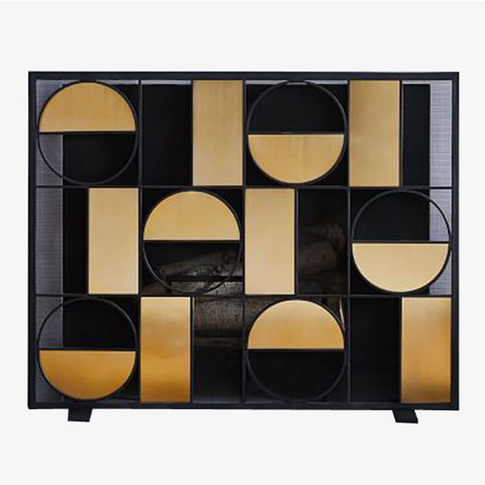 Parascintille retrò 97×77 cm, parascintille di grandi dimensioni, cancello per camino per soggiorno, focolare/legna, finitura in rete di ferro battuto Comfortable anniversary