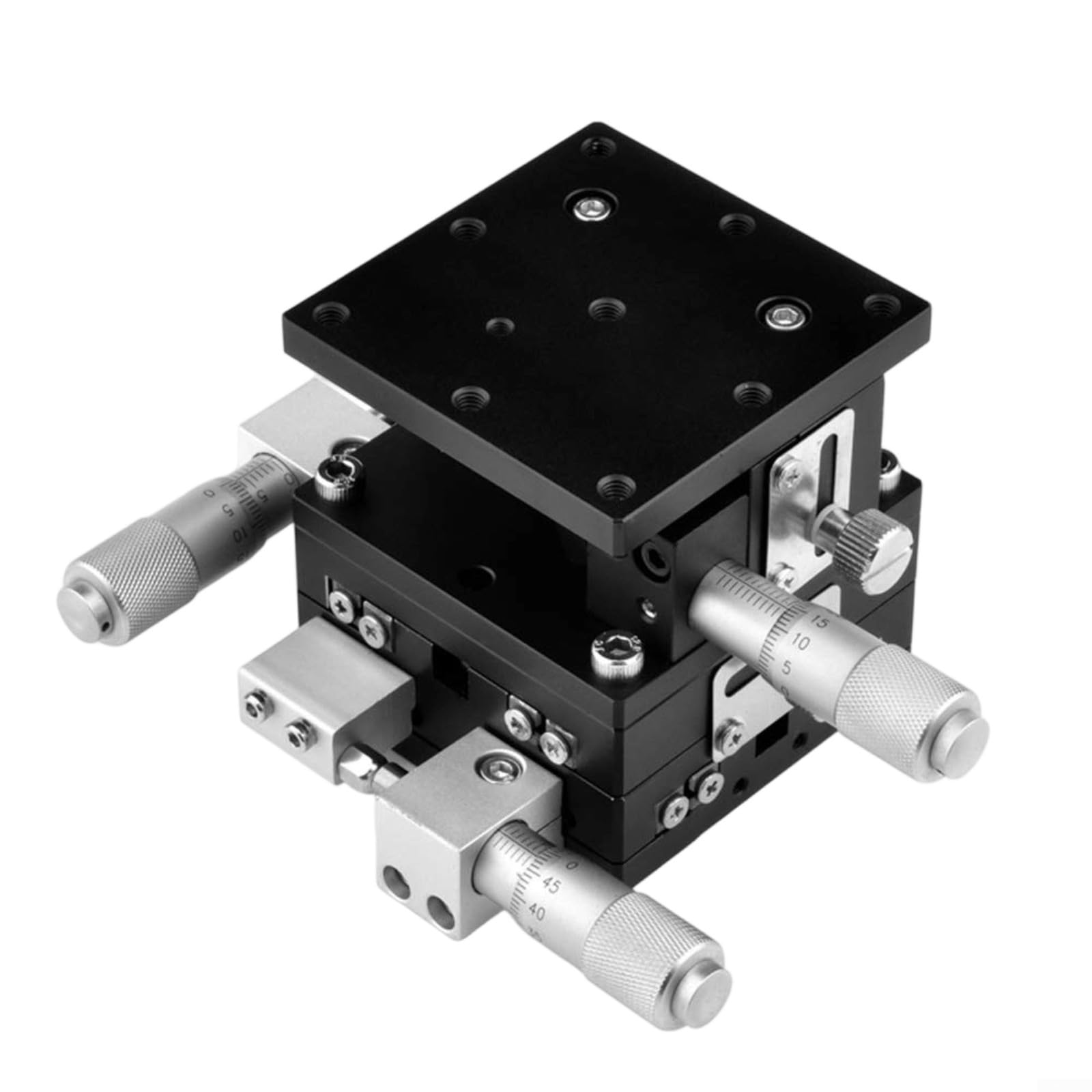 Table de Travail coulissante à Trois Niveaux avec Une résolution de 0,001 mm, en Alliage d'aluminium 60 x 60 mm, pour l'alignement Optique en Laboratoire.