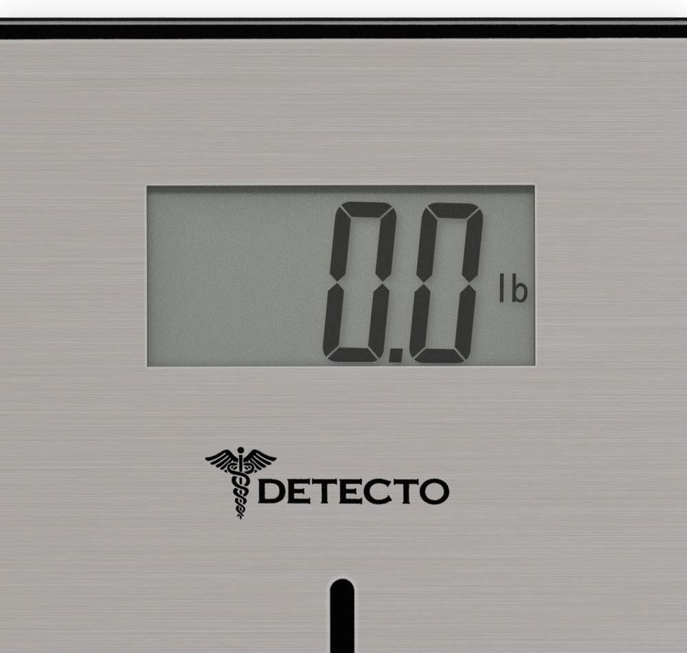 Detecto D133 Deluxe Modern Stainless Steel Body Weight Bathroom Scale, Digital LCD Display, 400lb Capacity