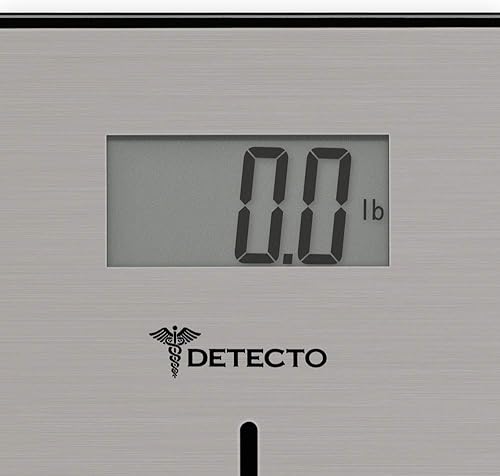 Miniatura 8 de Detecto D133 Deluxe - Báscula de baño moderna de acero inoxidable, pantalla LCD digital, capacidad de 400 libras