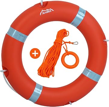 Andes 2.5kg Adult Life Ring Buoy Orange Life Saving Swimming Pool Equipment EC Approved