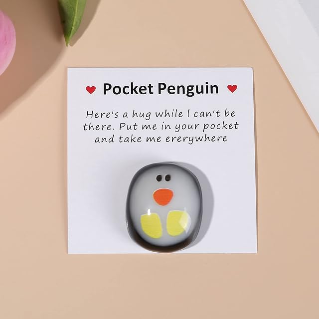 A Little Pocket Penguin Hug,Mini Cute Pocket Penguin Hug Animal Decoration For Birthday Wedding Party Valentines Penguin Gift (Heres a hug)
