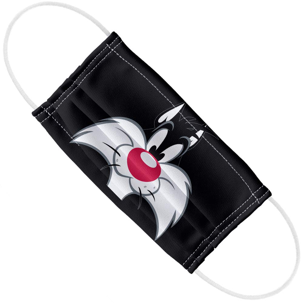 Popfunk Looney Tunes Sylvester Face 1-Ply Reusable Face Mask Covering with Adjustable Nose Wire, Unisex