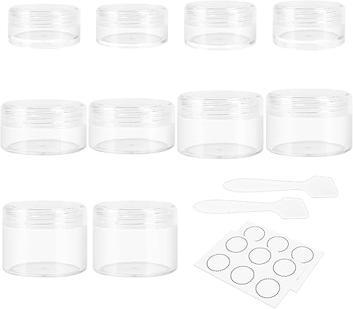 GOLACKY 10 recipientes pequeños de viaje, 3510150.71 oz de tamaño para cremas, recipientes de muestra con tapas de rosca, 12 etiquetas2 mini disponible en Yaxa Peru
