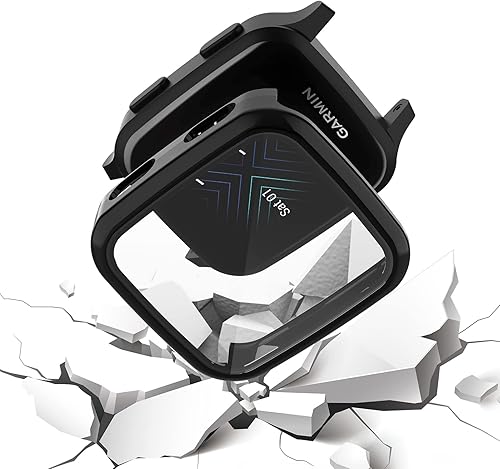 Miniatura 4 de NAHAI - Paquete de 2 fundas rígidas de policarbonato compatibles con Garmin Venu Sq protector de pantalla de vidrio templado 9H, cubierta completa