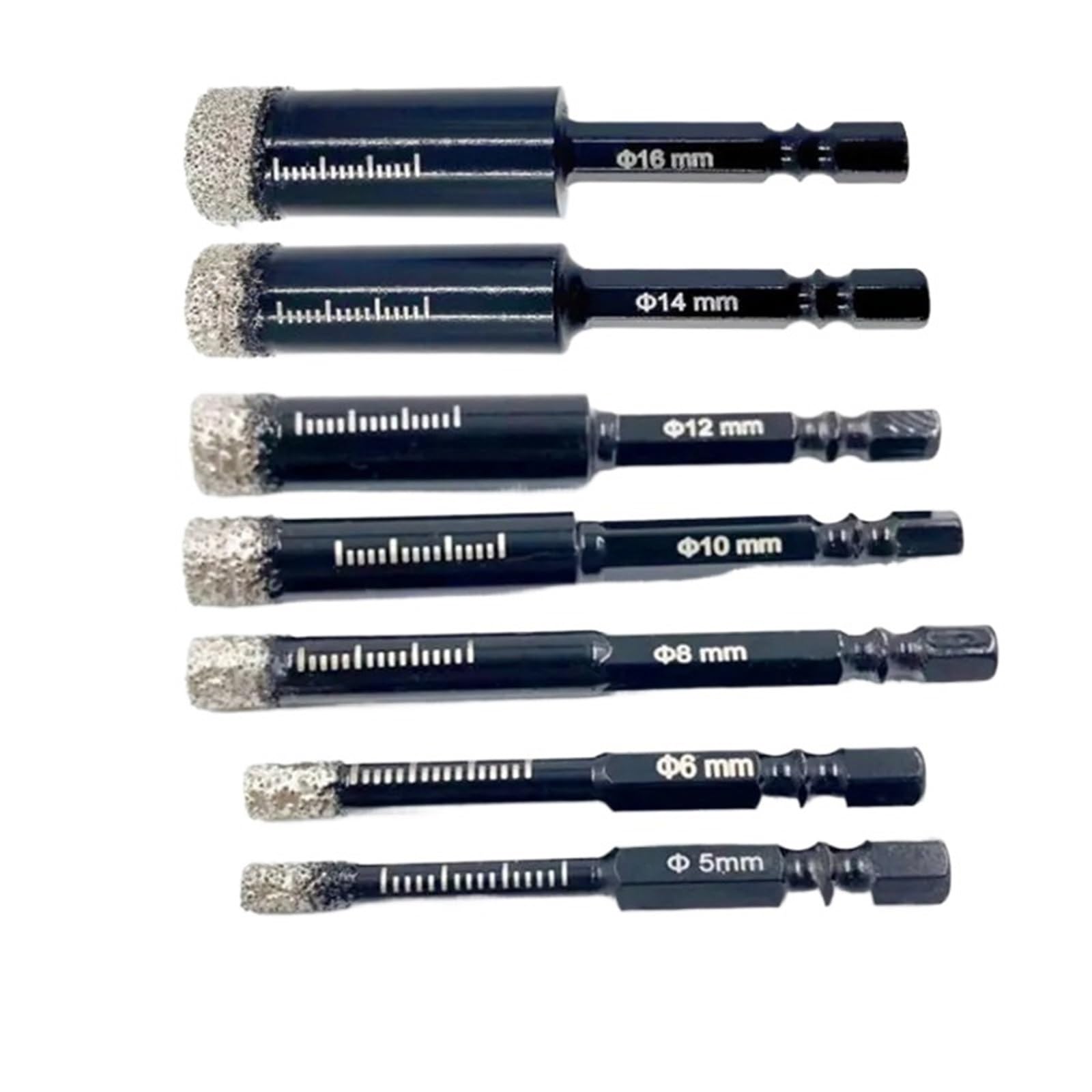 Wiertło do płytek ceramicznych lutowane na sucho 5-16 mm sześciokątny trzpień marmur granit płytki szkliwione otwór otwór diamentowe wiertło otwornica otwornica wiertło (kolor: 10 sztuk-10 mm