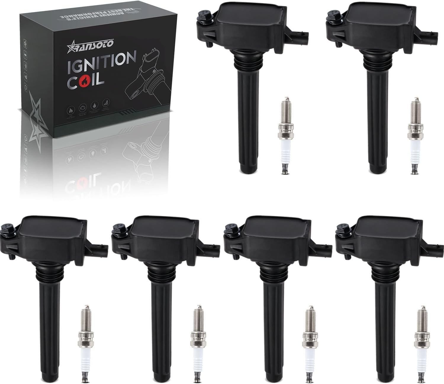 3.6L V6 UF648 C1791 Ignition Coil Pack with Iridium Spark Plug 97390 Compatible with Chrysler 200 300 Town & Country Dodge Challenger Charger Durango Journey RAM Jeep Grand Cherokee Wrangler
