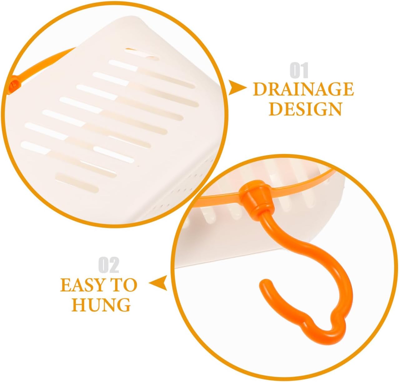 Angoily Small Shower Caddy, Plastic Hanging Basket for Shower with Hook image 5
