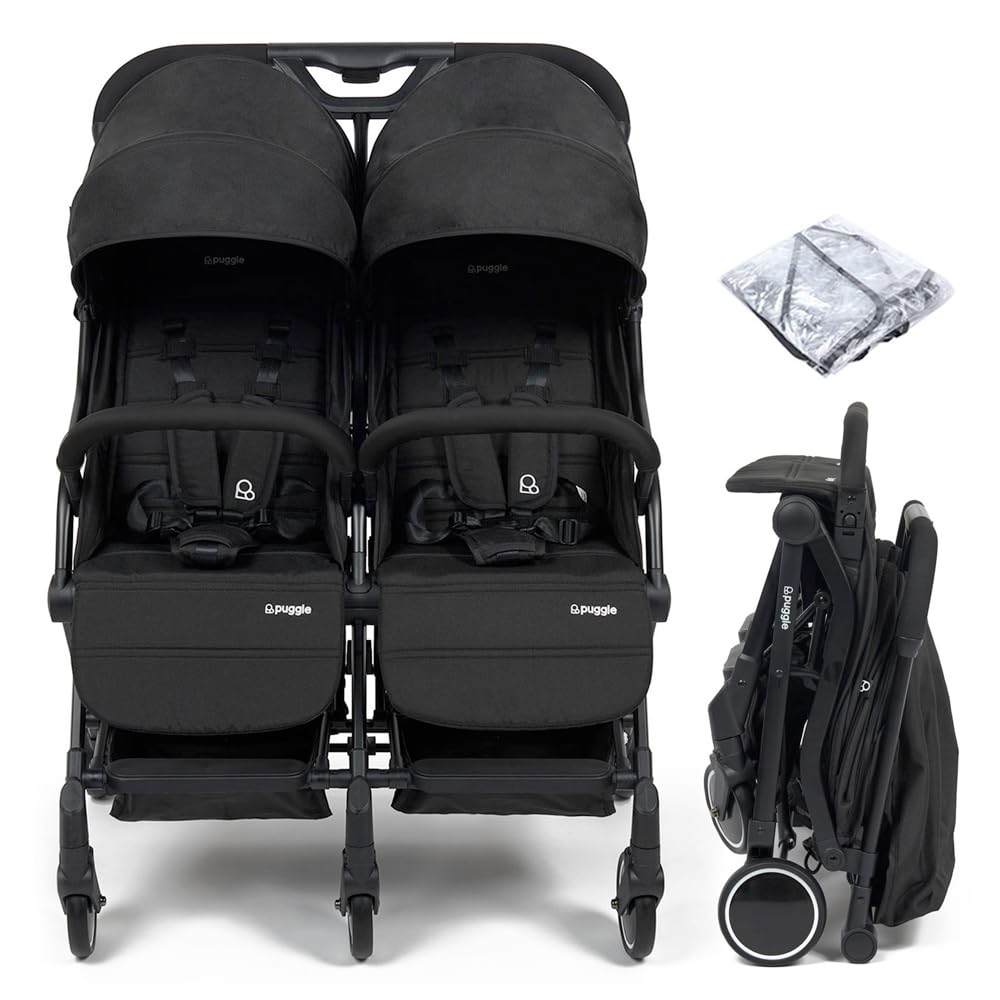 Puggle City Traveller Double Pushchair (Storm Black)