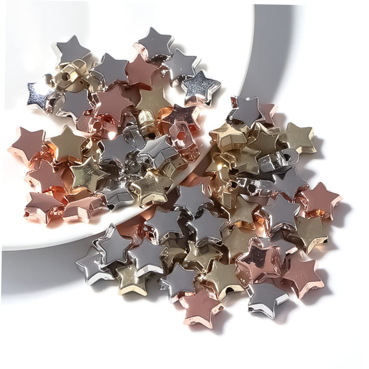 Angoily 5 Set Perline Forma Stella Ccb Per Bigiotteria Diy Distanziatori Per Collane E Bracciali Leggere E Resistenti Per Creazioni Artigianali 300 Pezzi*5