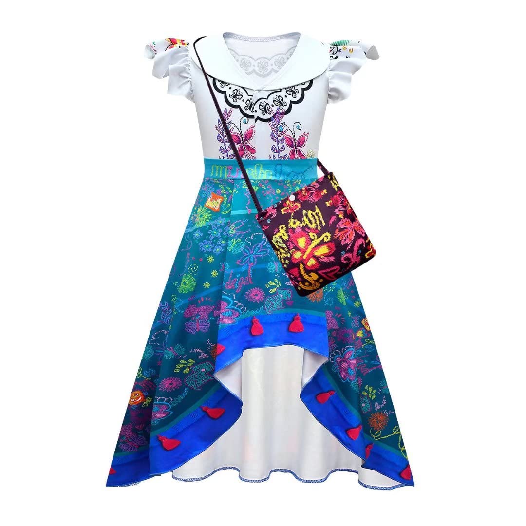 Girls Mirabel Dress Fancy Costume Birthday Party Long Dresses for 3-12Years