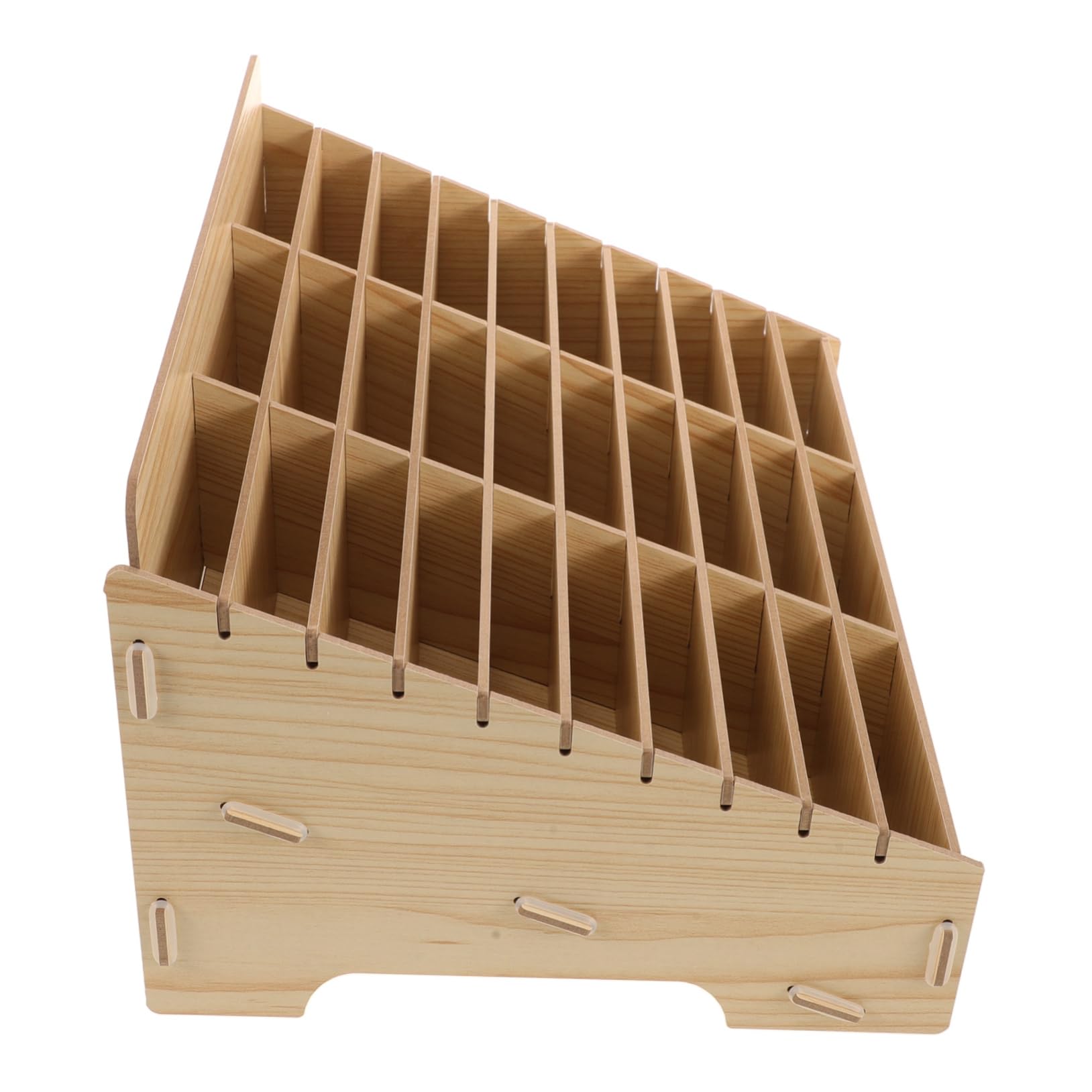Organisateur de bureau bois compartimenté et support téléphone portable