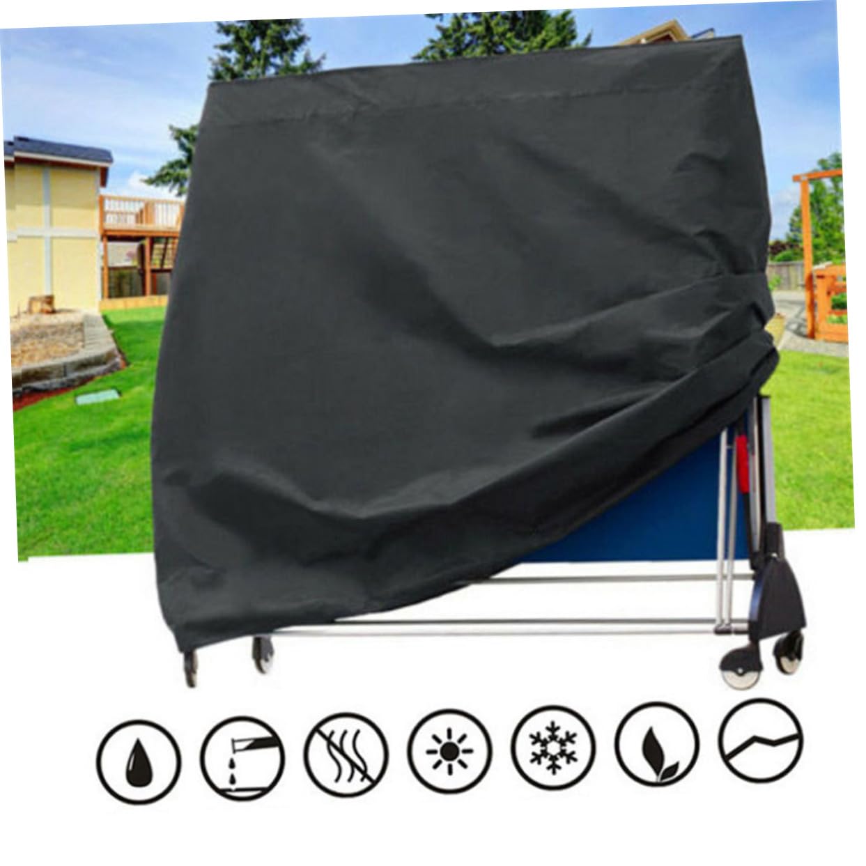 ibasenice 1stücke Tischtennis Abdeckung Oxford Cloth Outdoor Tischtennisplatten Schutz Table Tennis Zubehör Einfach Anbringen Und Abnehmen Für Tischtennistische