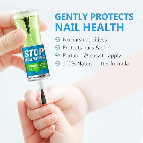 Miniatura 3 de Tratamiento de mordedura de uñas para niños, tratamiento para evitar morderse las uñas para niños pequeños y adultos, esmalte de uñas amargo natural