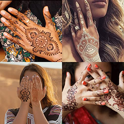24 Sheets Henna Tattoo Stencils, 276+Pcs Temporary Tattoo Stencils For Women Girls Kids Reusable Face Body Paint Diy Art Glitter Airbrush Tattoo Stencils Pack #TOP2
