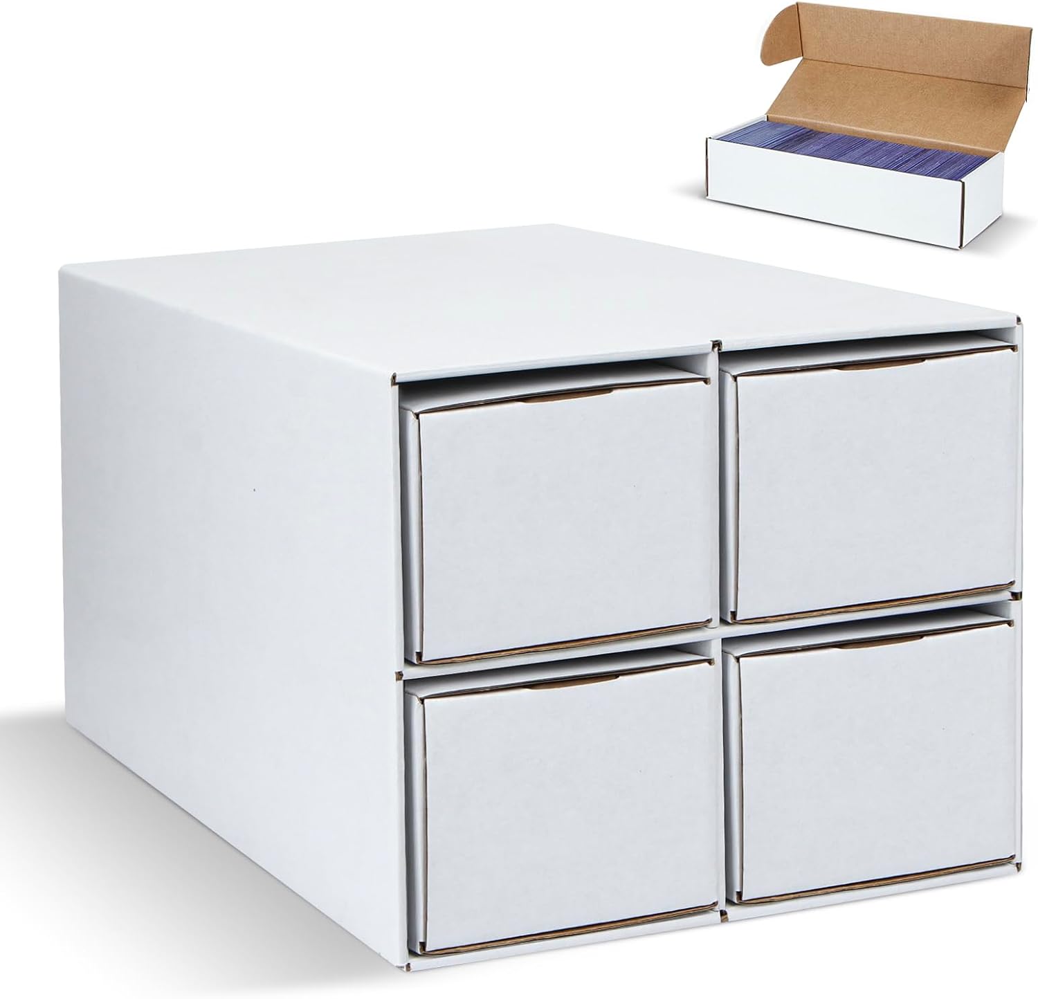 Trading Card Storage Box, Card House Storage with 4 Boxes, Card Cases Compatible with MTG/TCG/PTCG, Holders Organizer for Sports Cards