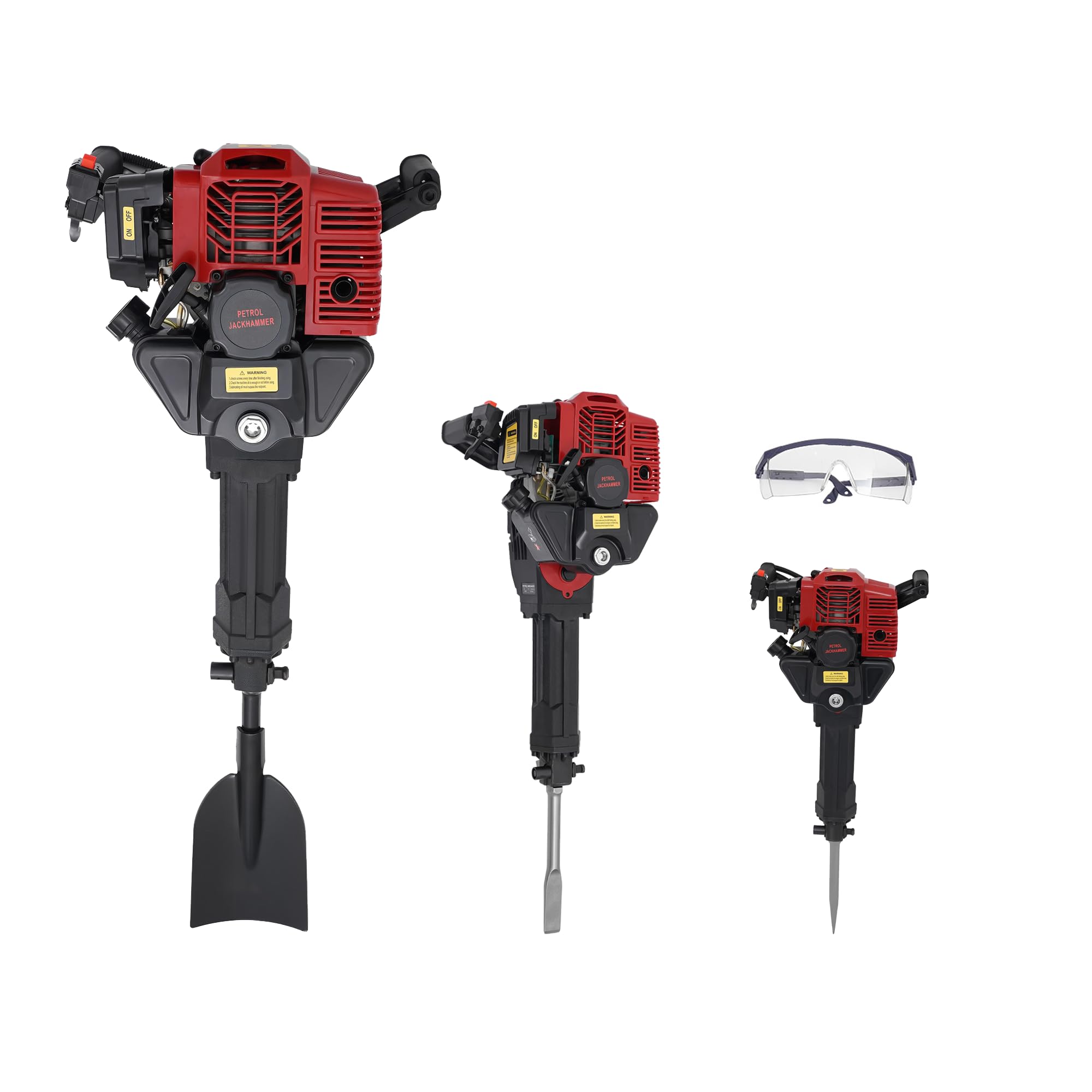 Tumbas de árbol de gasolina de 52 cc 3 en 1, 2 tiempos, multifuncional, 1900 W, portable, con pico, azada plana, lanzamiento manual, para jardín, granja, hogar, plantación de árboles