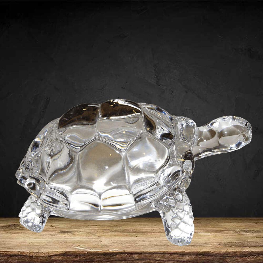 Petrichor Fengshui Vastu Original Clear Crystal Turtle for