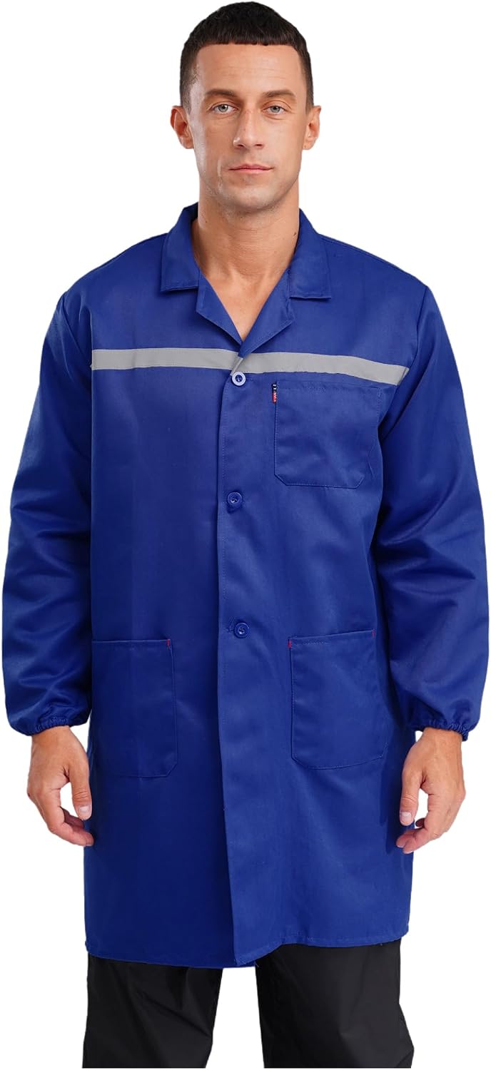 Jhaoyu Unisex Mens Womens Workwear Factory Lab Coats Warehouse Jacket Long Sleeve Painter Work Coat