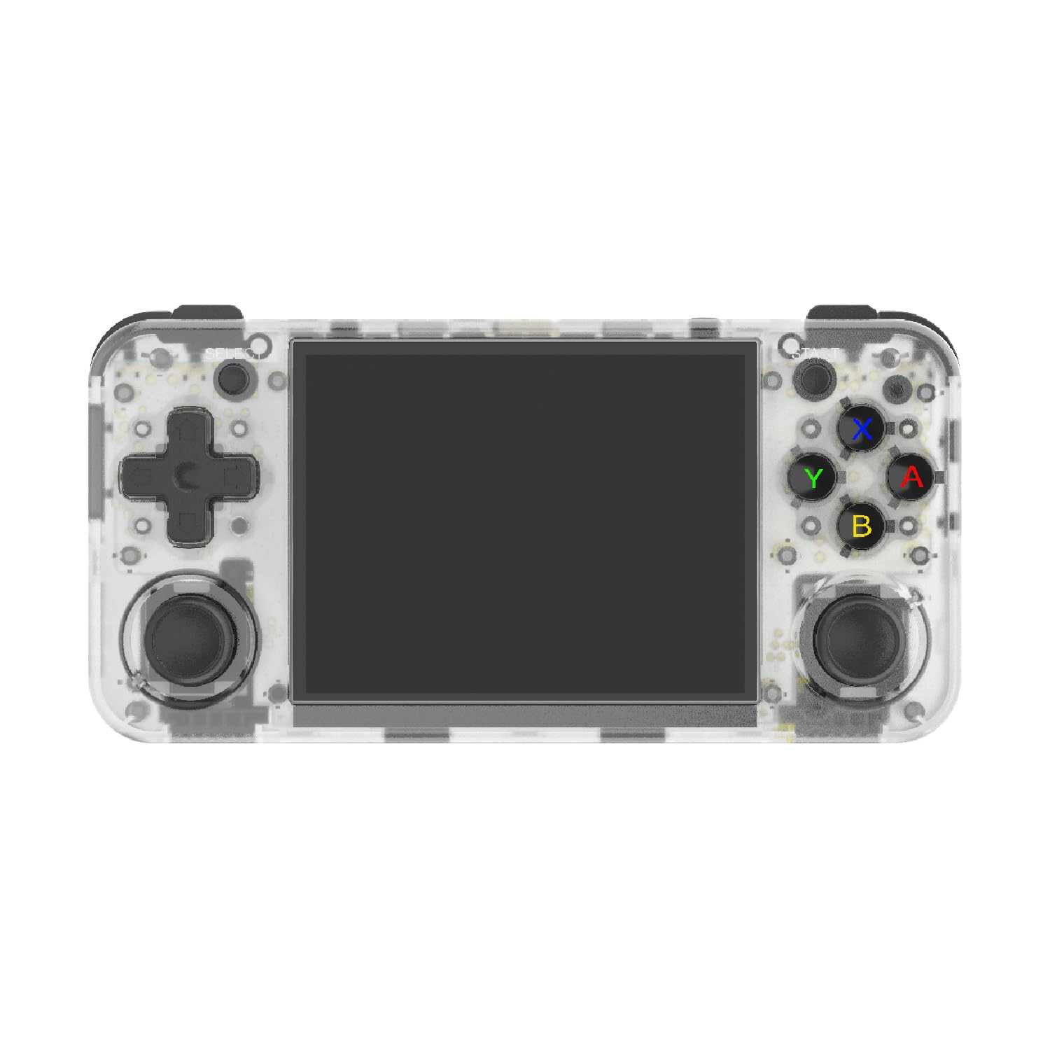 RG35XX H Retro Handheld Game Console, Horizontal Console with 2 Joysticks, Built-in 64G TF 5500 Games 3300mAh Battery 3.5 Inch IPS Screen, Support 5G WiFi Bluetooth HDMI TV Output (Transparent White)