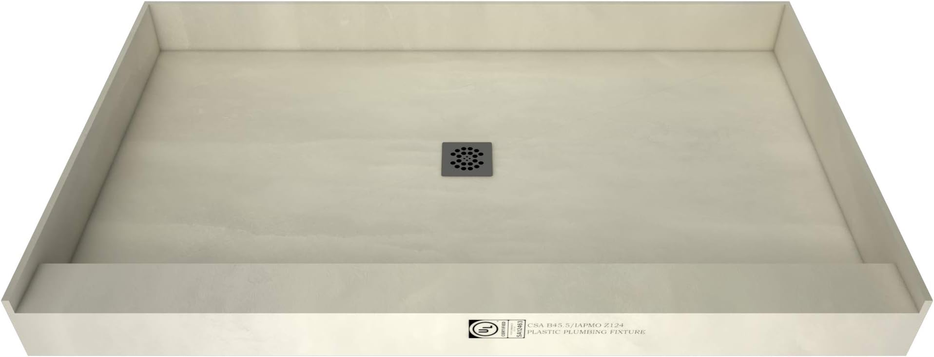 Tile Redi B3772C-SCSQBVZ Redi Base Shower Pan, 72" W x 37" D, Brushed Nickel