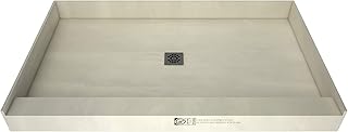 Tile Redi USAB3448C-SCSQBVZ Redi Base Shower Pan, 48" W x 34" D with Flashing, Brushed Nickel